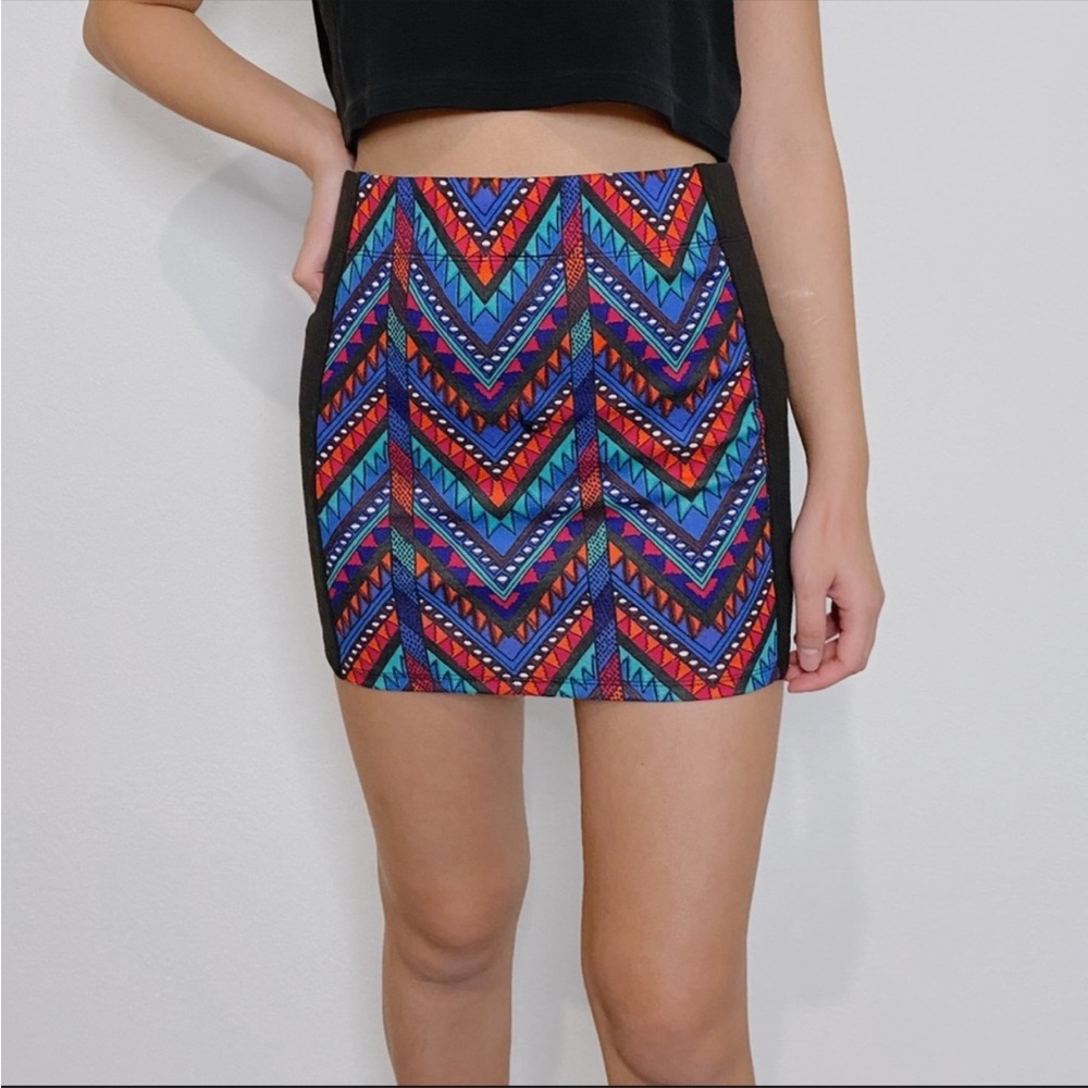 Pacsun Nollie Tribal Multicolor Mini Skirt